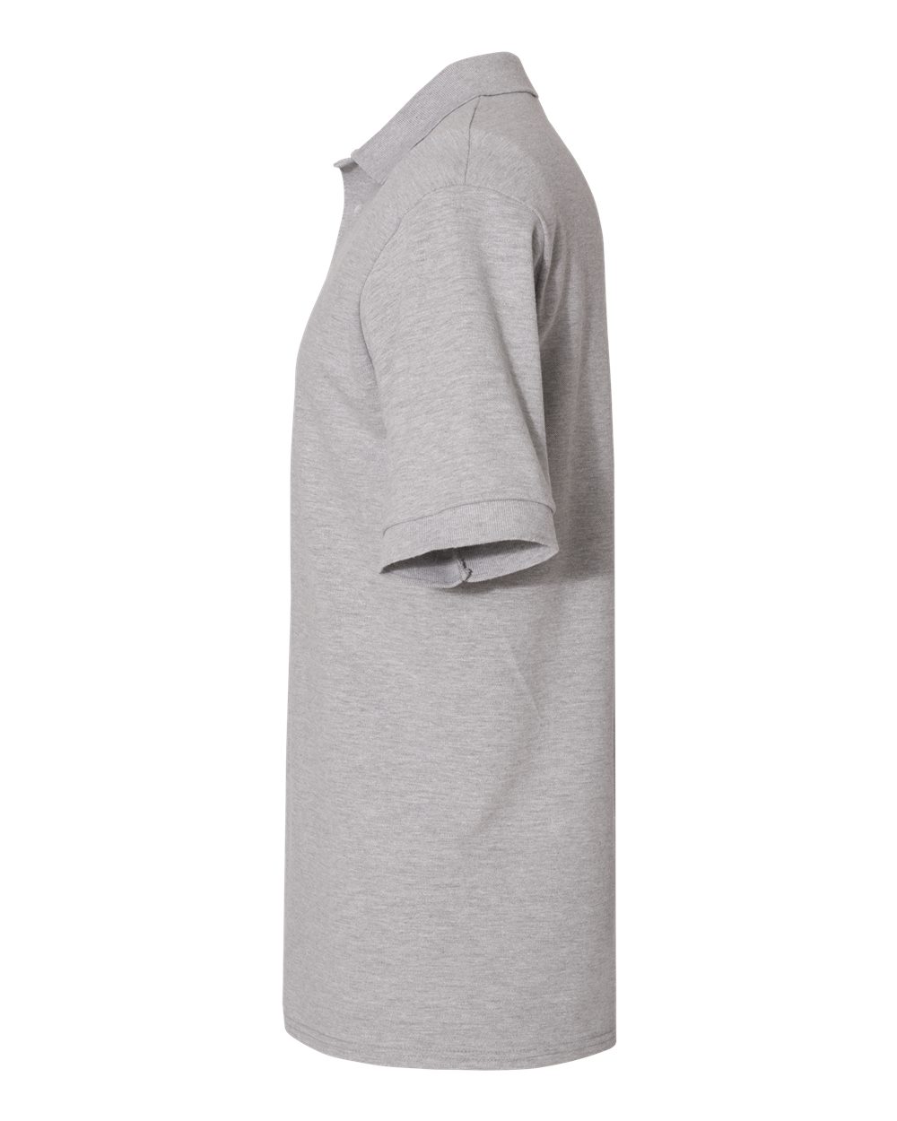Left View of Athletic Heather 100% Ring-Spun Cotton Piqué Polo - 443M