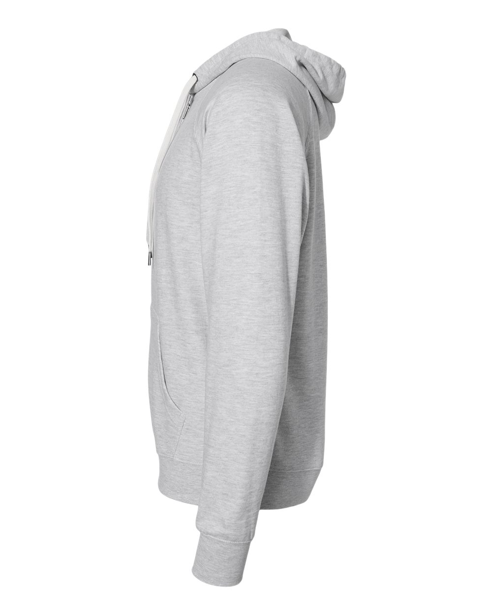 Left View of Athletic Heather Icon Lightweight Loopback Terry Full-Zip Hooded Sweatshirt - SS1000Z