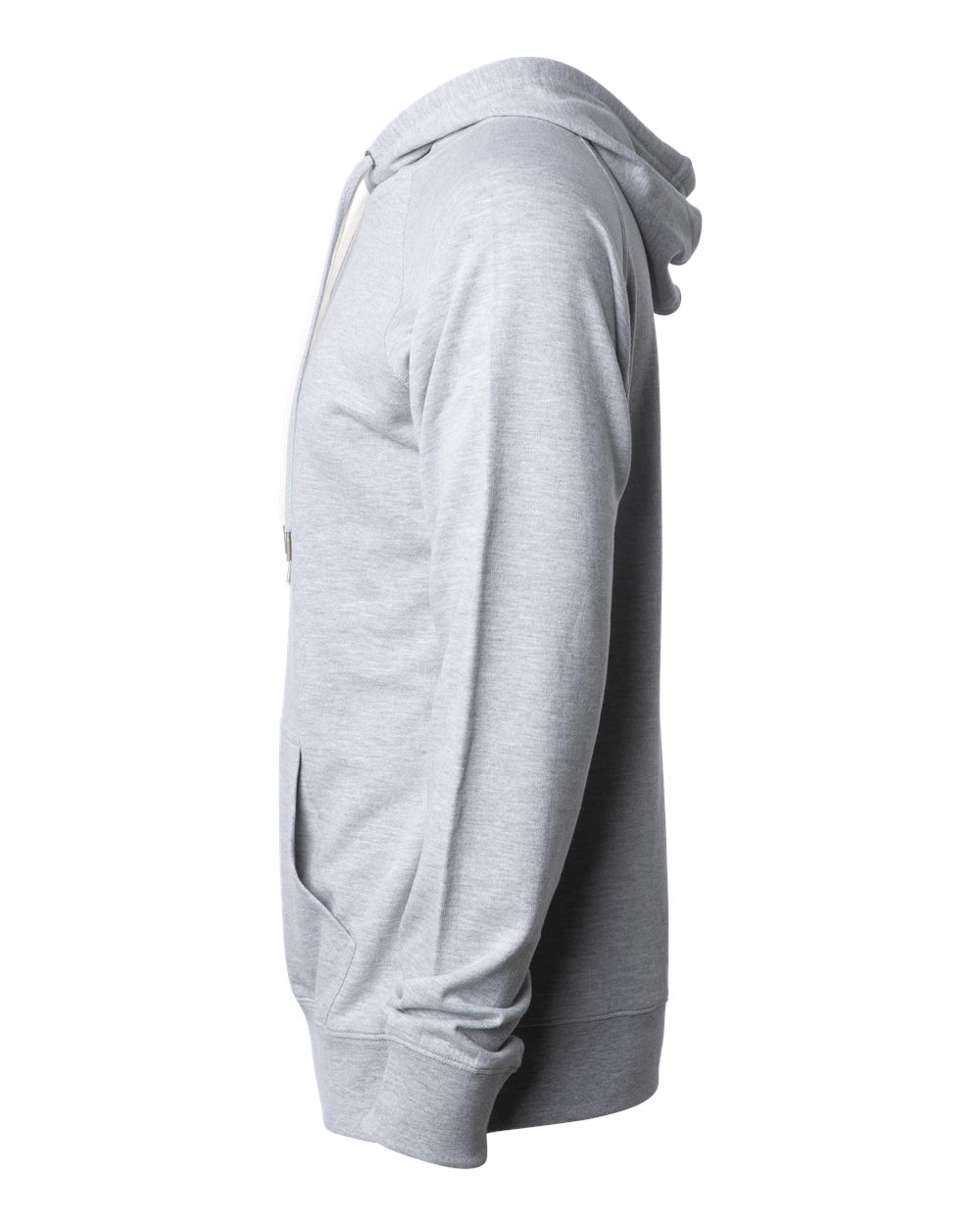 Left View of Athletic Heather Icon Lightweight Loopback Terry Hooded Sweatshirt - SS1000