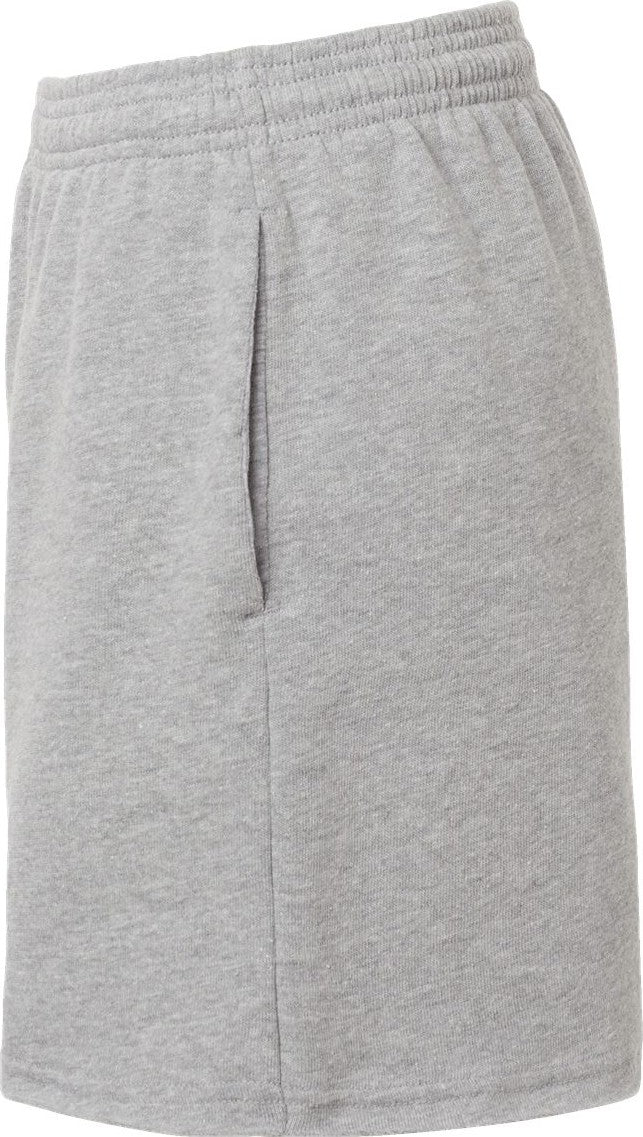 Left View of Athletic Heather Women&#39;s Cutoff Fleece Shorts - 3787
