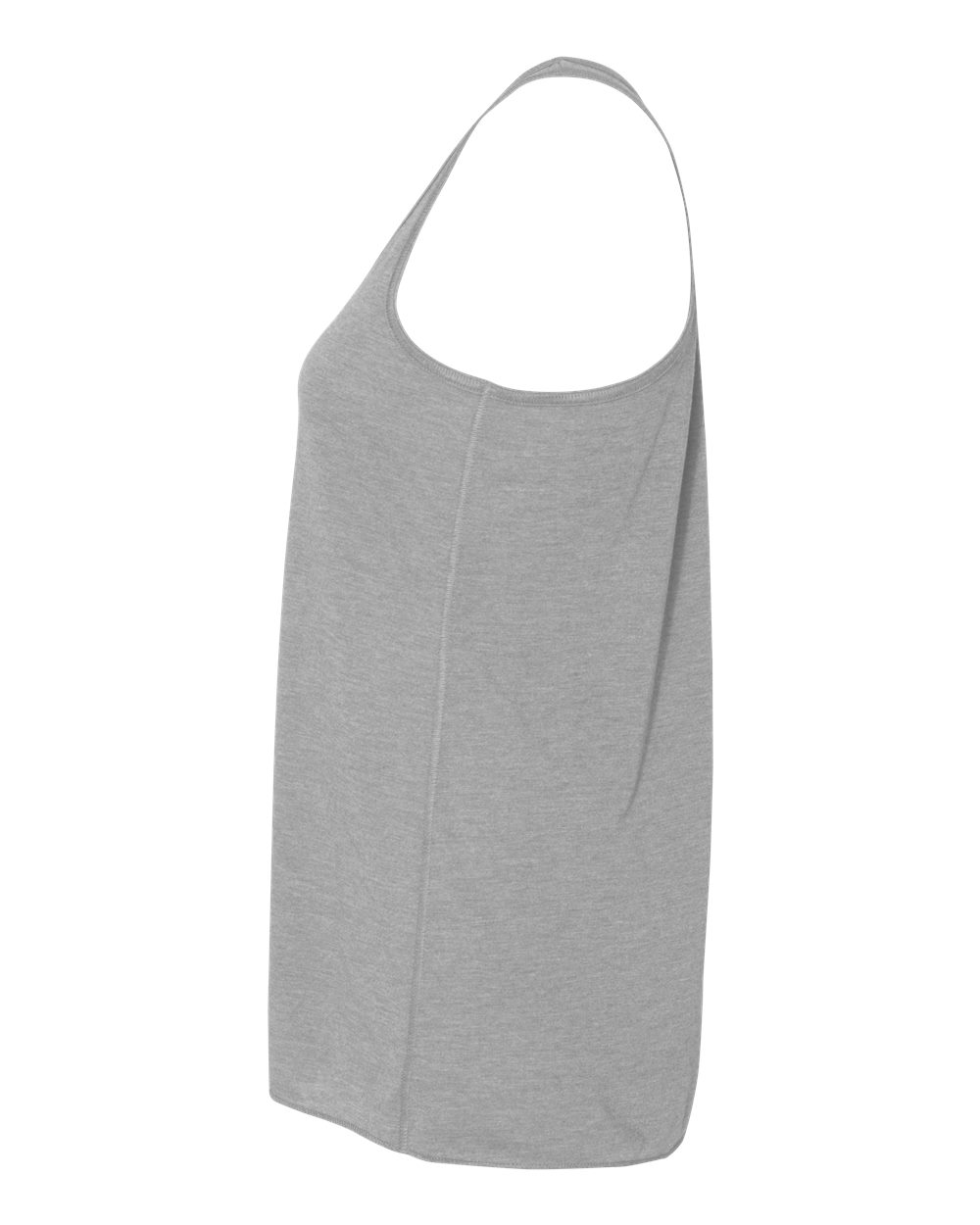 Left View of Athletic Heather Women&#39;s Flowy Racerback Tank - 8800