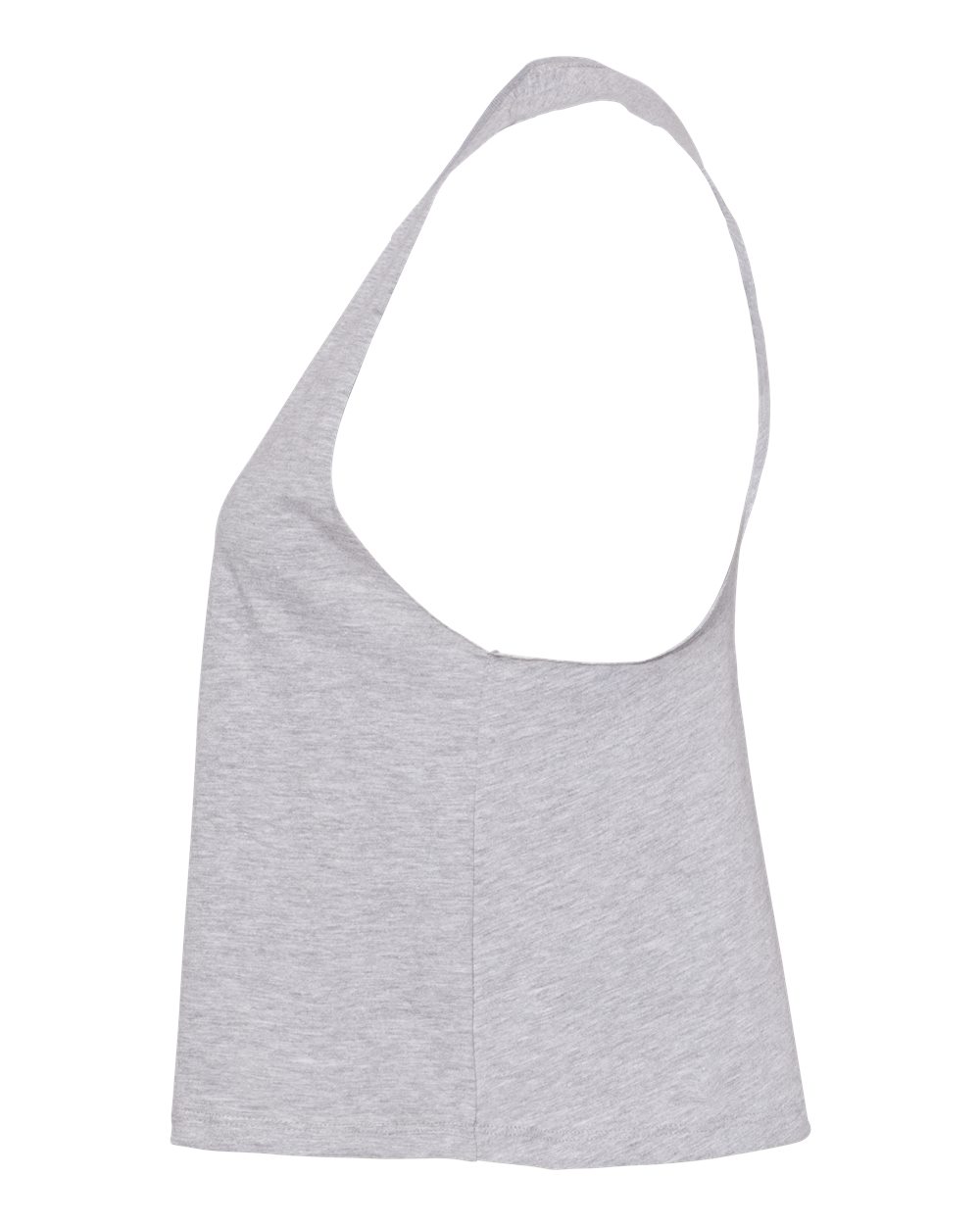 Left View of Athletic Heather Women&#39;s Racerback Crop Tank - 6682