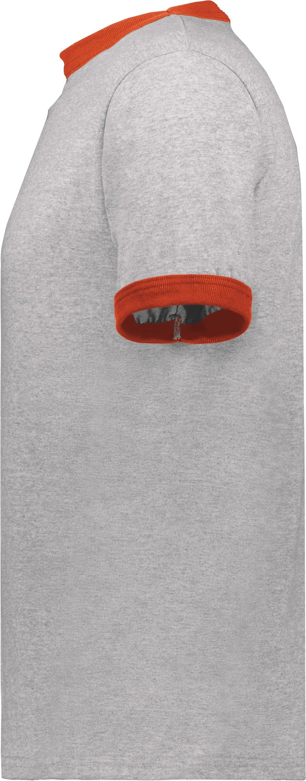 Left View of ATHLETIC HEATHER/ORANGE ADULT RINGER T-SHIRT