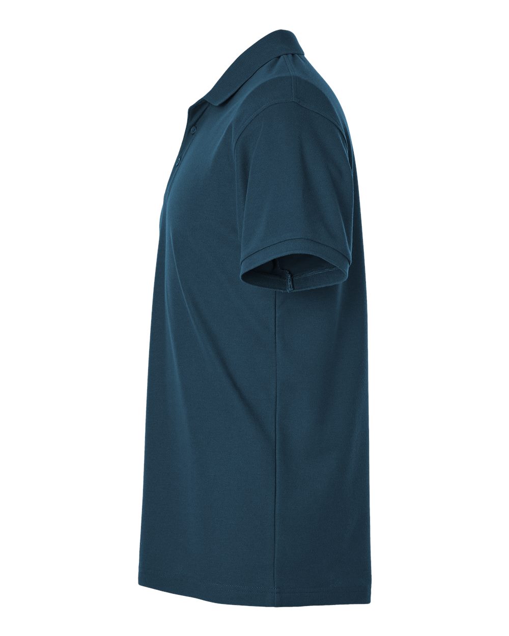 Left View of Atlantic Blue Pique Polo - 62800