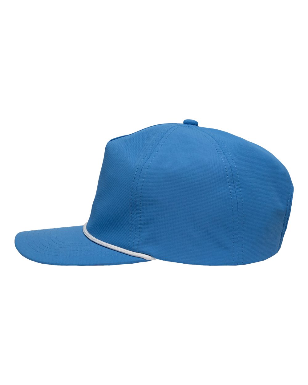 Left View of Azure Blue Five-Panel Ripstop Cap - SP1200