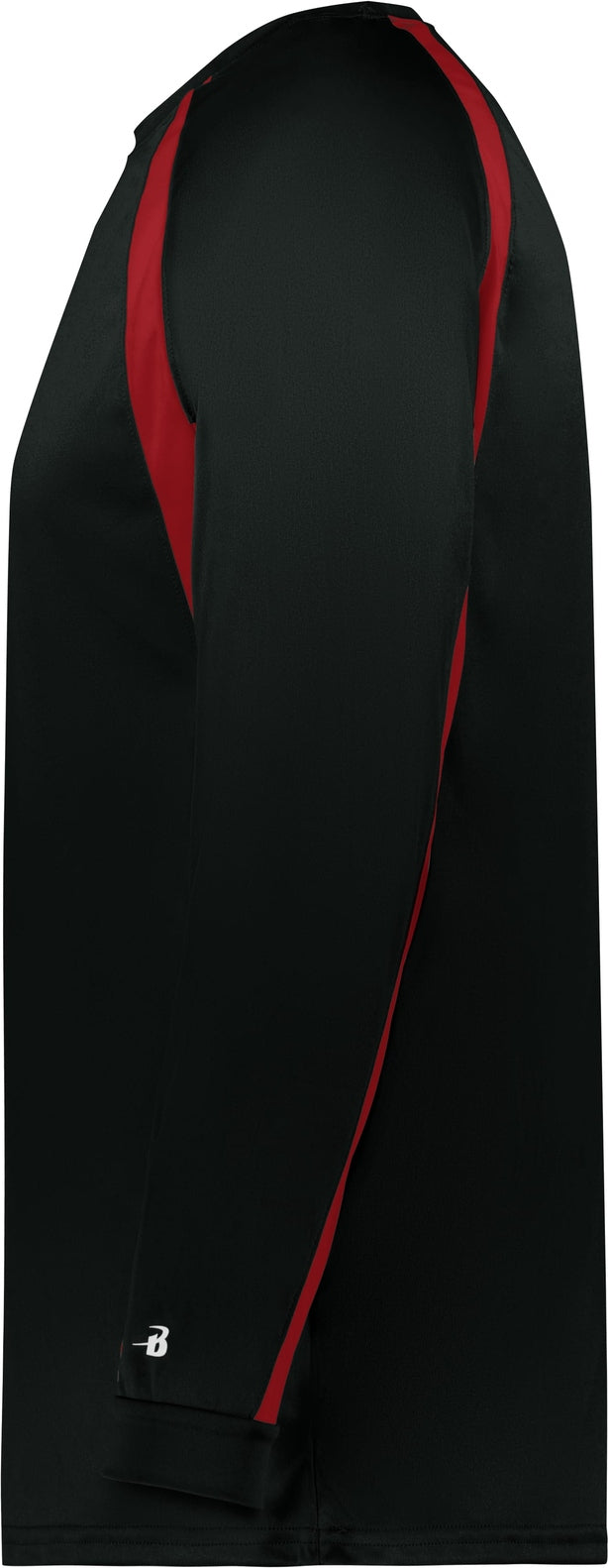 Left View of BA BLACK/RED HOOK L/S TEE