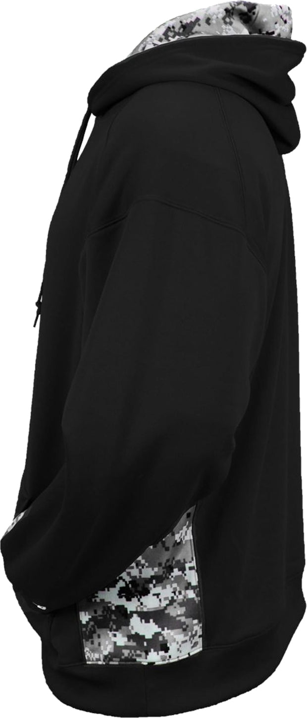 Left View of BA BLACK/WHITE DIGITAL DIGITAL C/B YOUTH HOOD