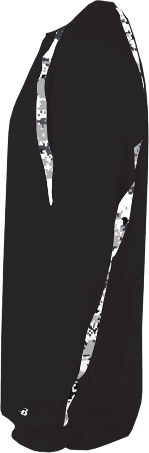 Left View of BA BLACK/WHITE DIGITAL DIGITAL HOOK L/S TEE