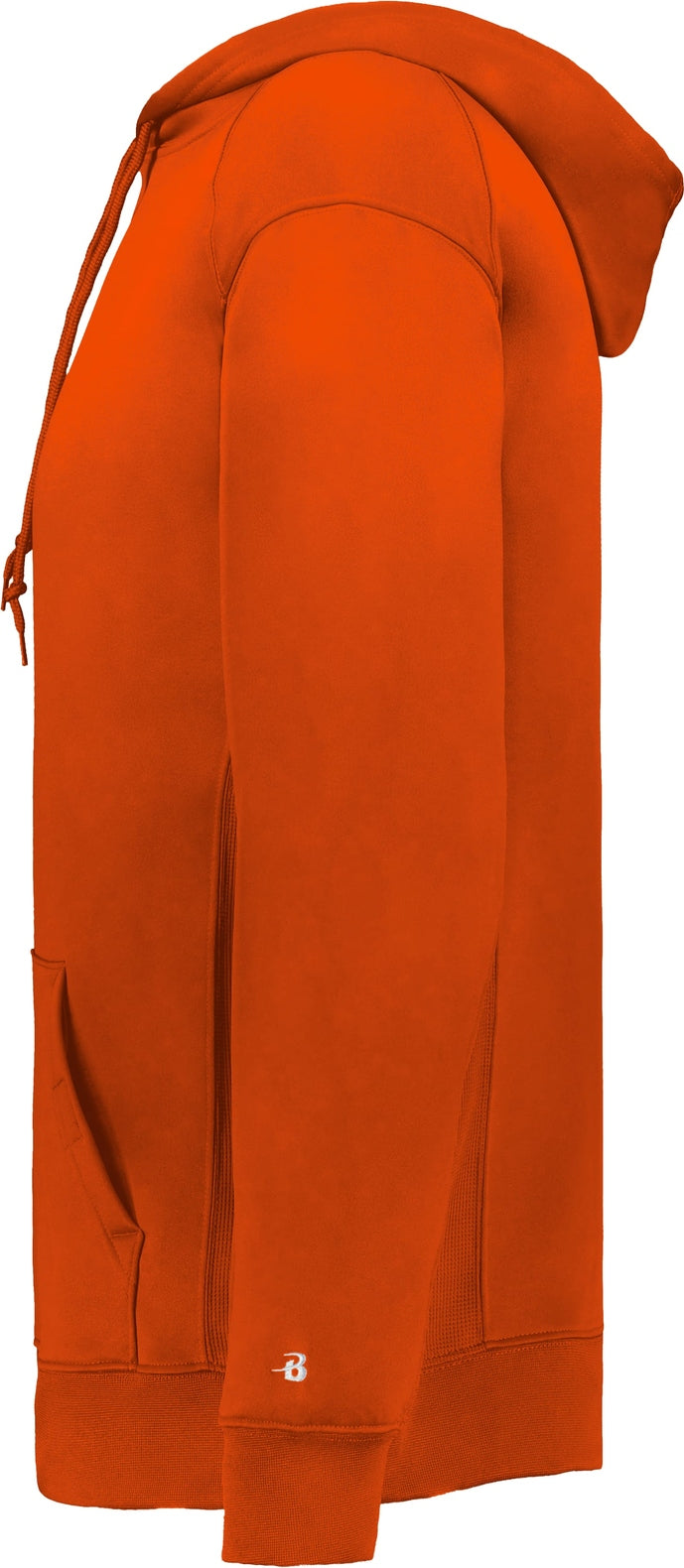 Left View of BA BURNT ORANGE PERFORMANCE FLEECE HOODIE