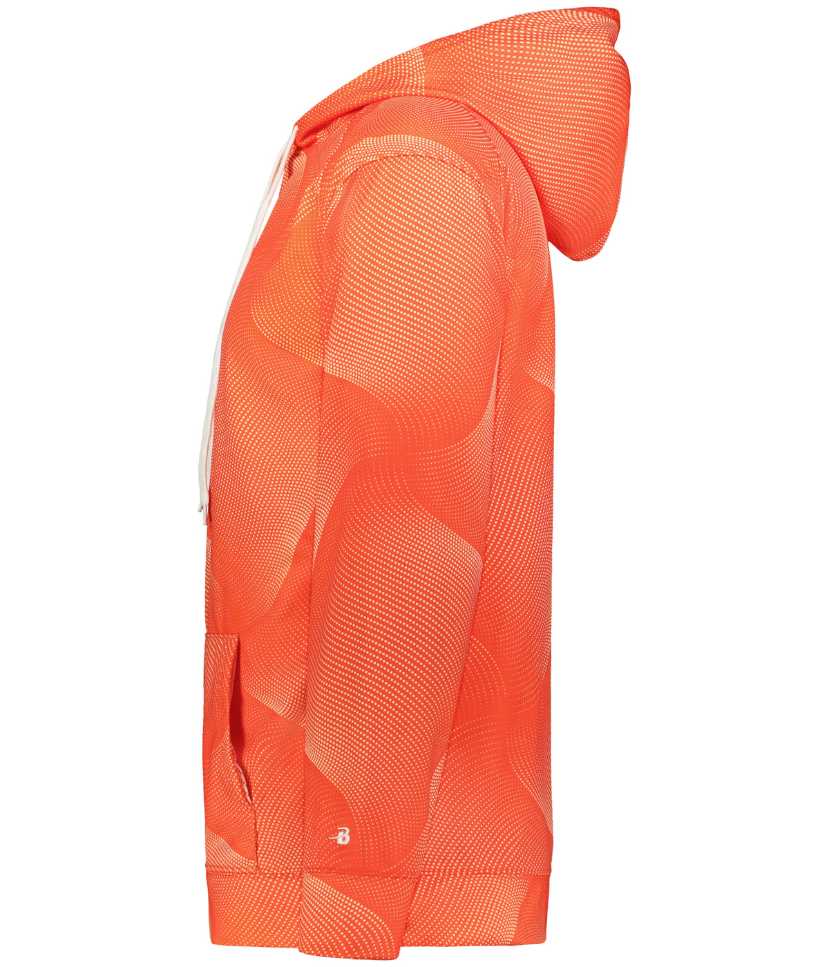 Left View of BA BURNT ORANGE WARP WARP HOOD