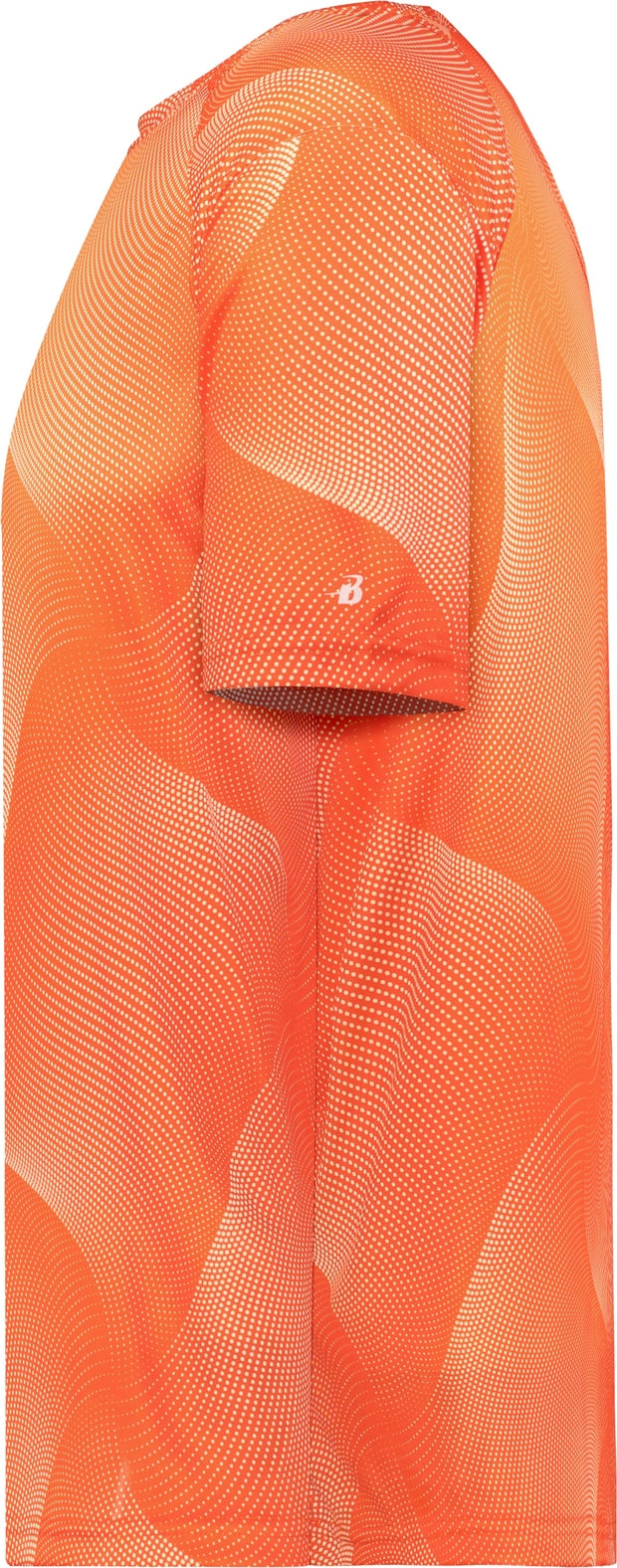 Left View of BA BURNT ORANGE WARP WARP TEE