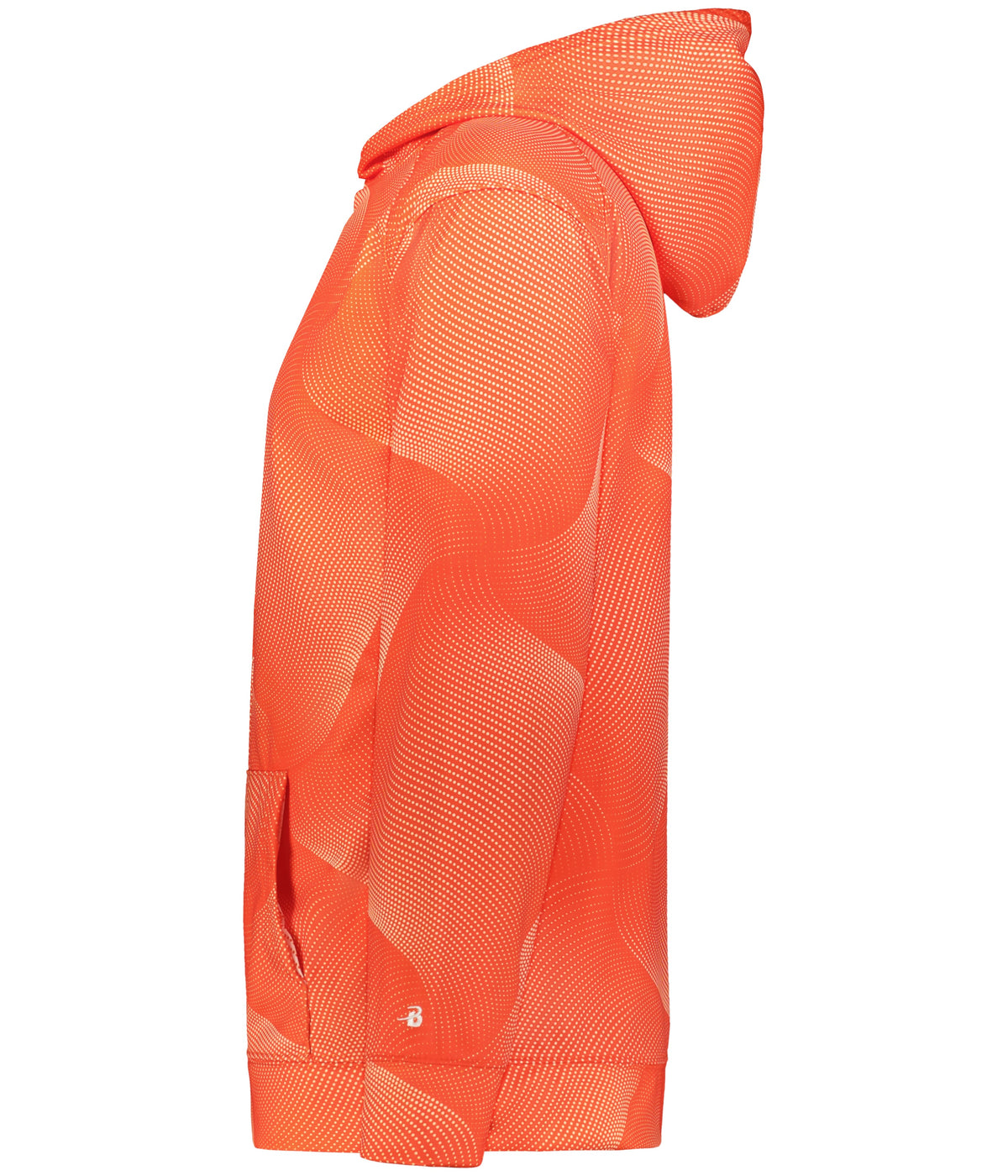 Left View of BA BURNT ORANGE WARP YOUTH WARP HOODIE