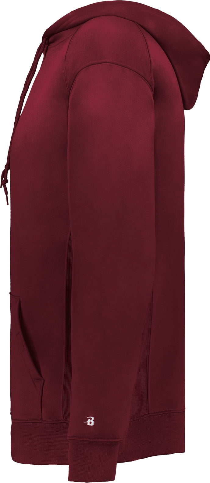 Left View of BA CARDINAL PERFORMANCE FLEECE HOODIE