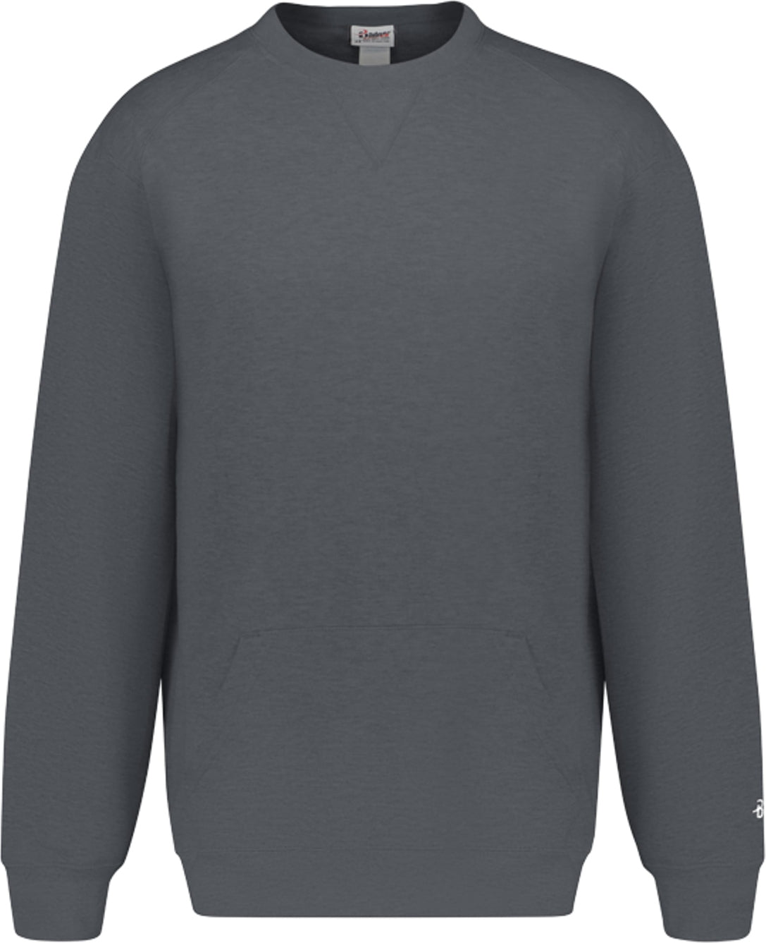 Left View of BA CHARCOAL ATHLETIC FLEECE POCKET CREW