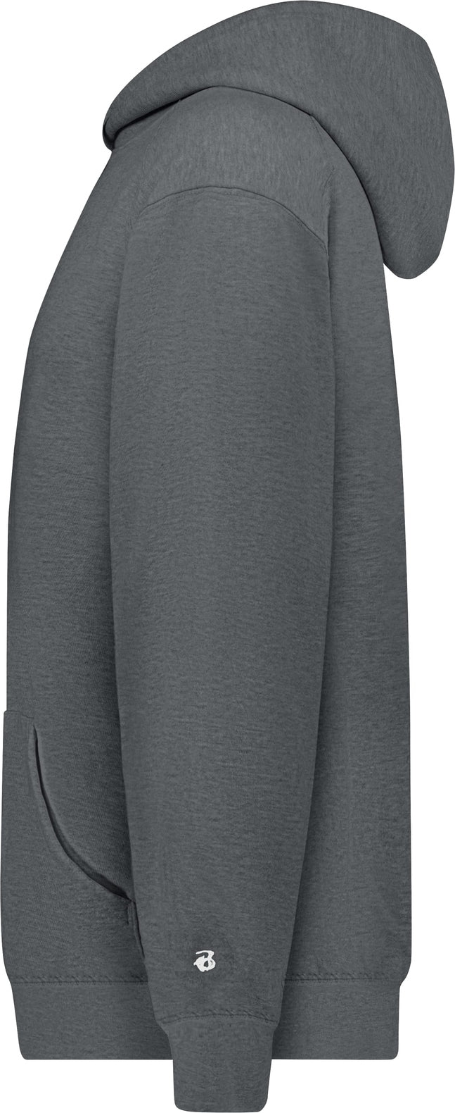 Left View of BA CHARCOAL YOUTH ATHLTIC FLEECE HOODIE
