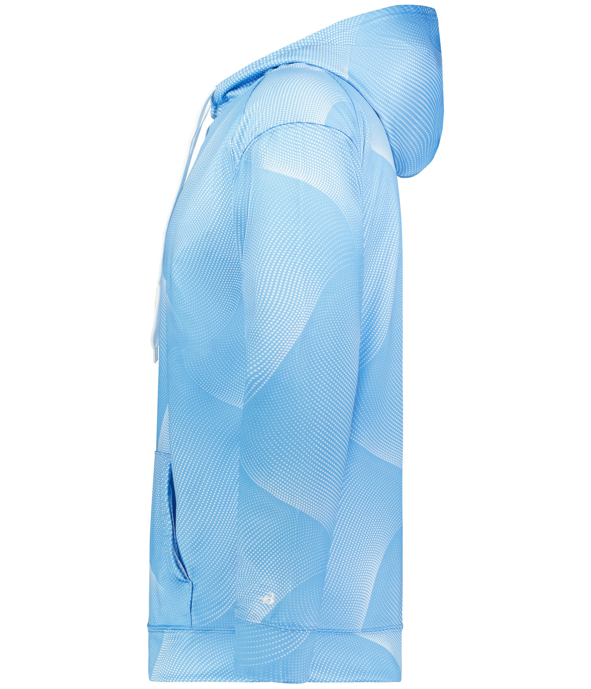 Left View of BA COLUMBIA BLUE WARP WARP HOOD