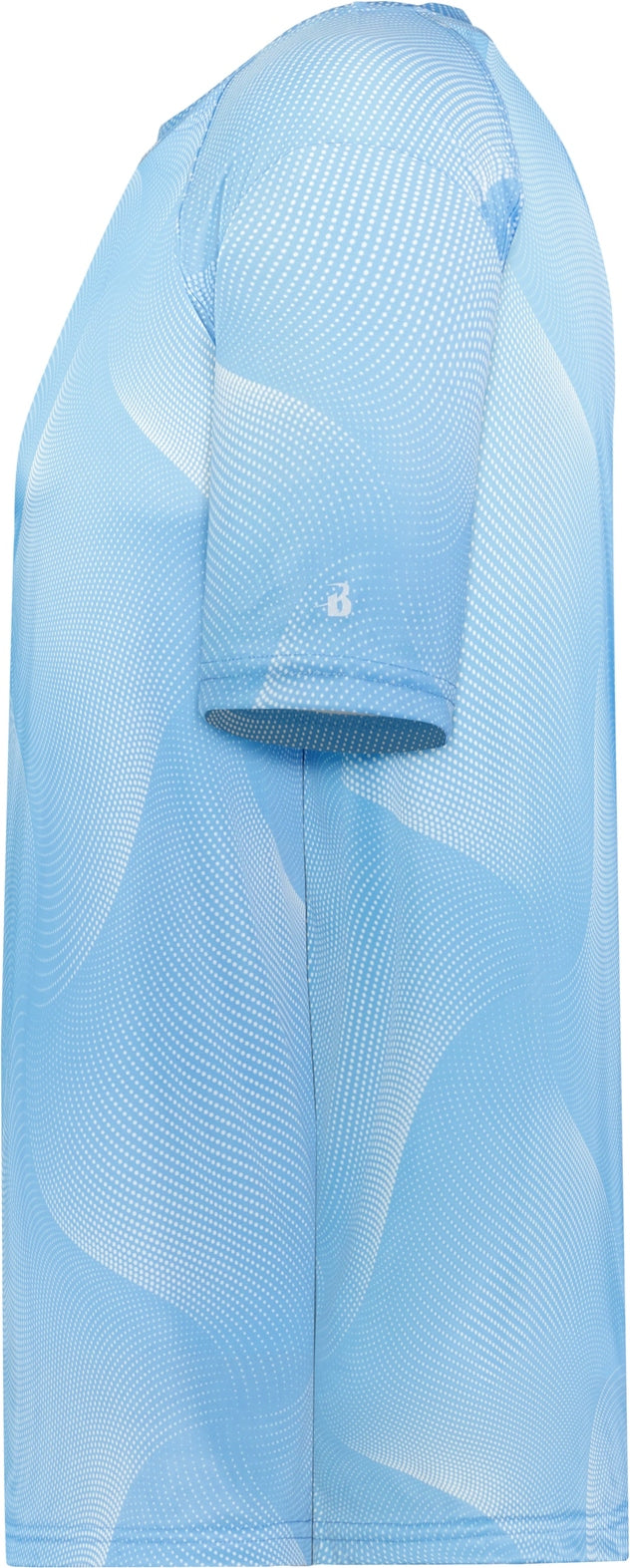 Left View of BA COLUMBIA BLUE WARP WARP TEE