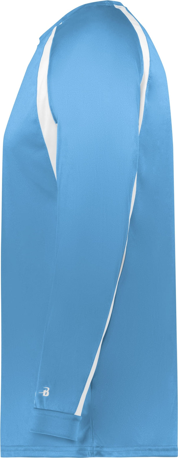 Left View of BA COLUMBIA BLUE/WHITE HOOK L/S TEE