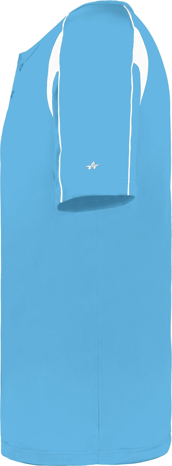 Left View of BA COLUMBIA BLUE/WHITE YOUTH PRO PLACKET