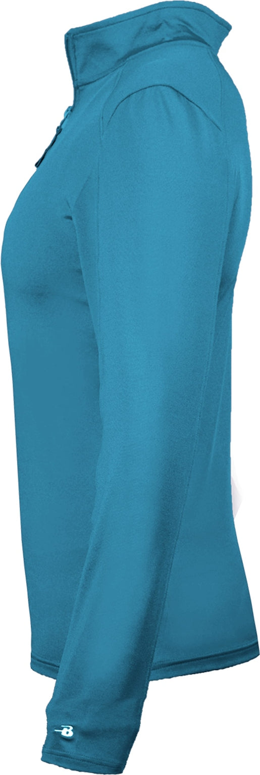 Left View of BA ELECTRIC BLUE 1/4 ZIP LADIES' LIGHTWEIGHT PU