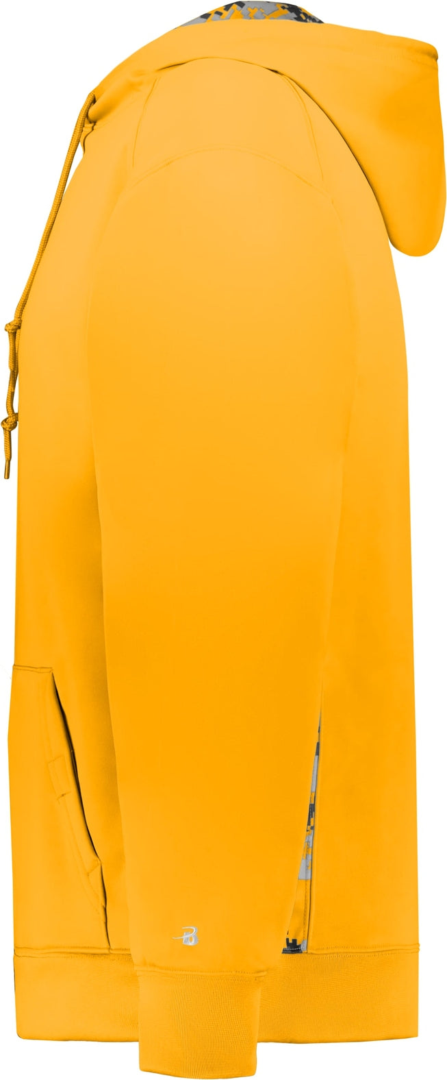 Left View of BA GOLD/GOLD DIGITAL DIGITAL COLOR BLOCK HOODIE