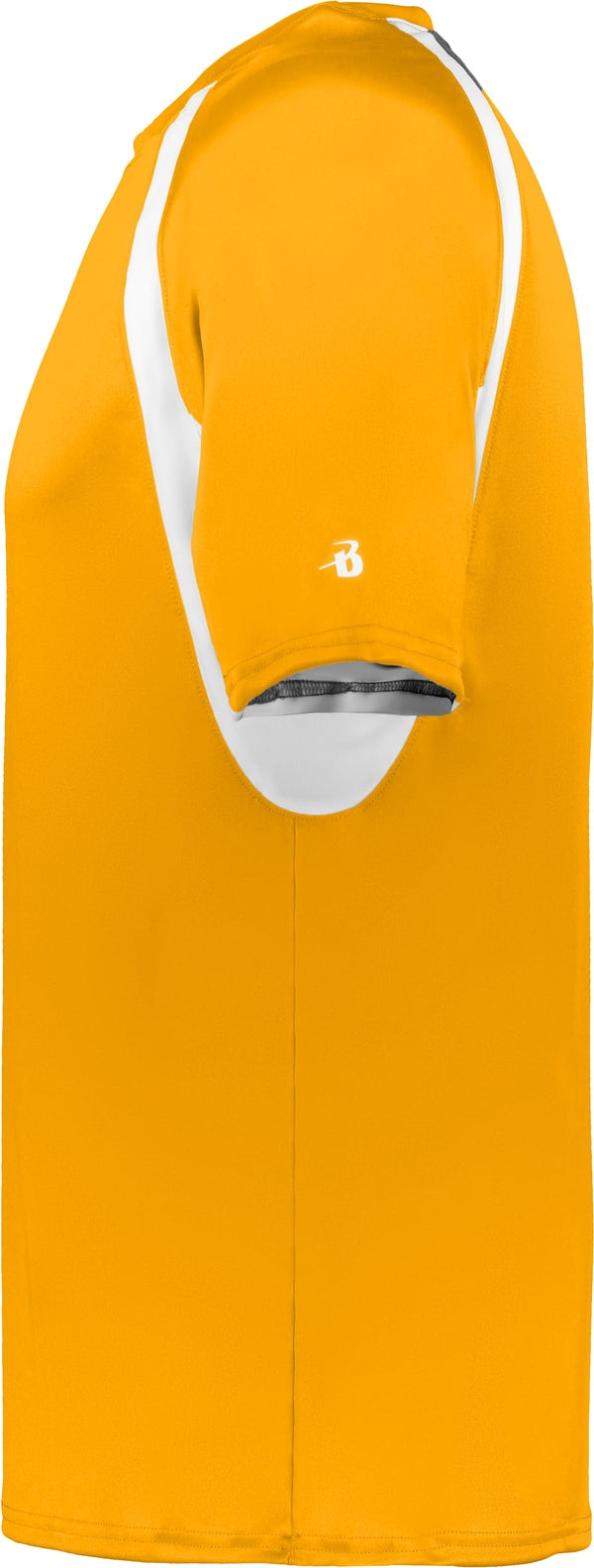 Left View of BA GOLD/WHITE YOUTH HOOK TEE