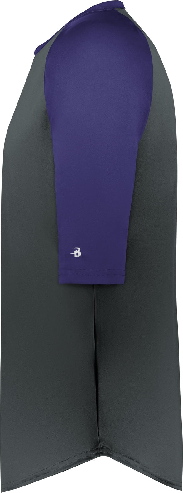 Left View of BA GRAPHITE/PURPLE B-BASEBALL TEE