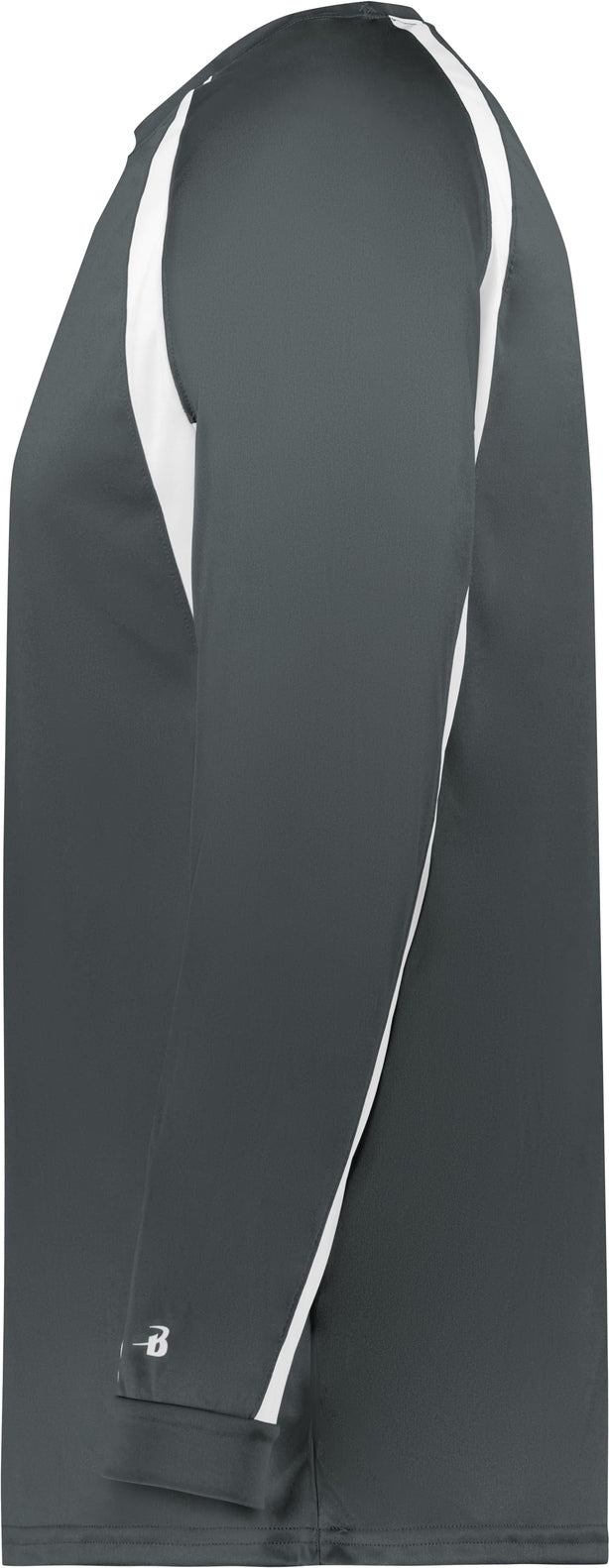 Left View of BA GRAPHITE/WHITE HOOK L/S TEE