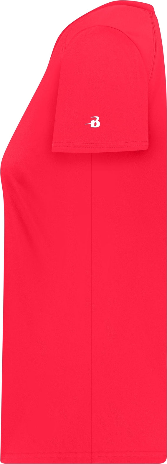 Left View of BA HOT CORAL LADIES B-CORE V-NECK TEE