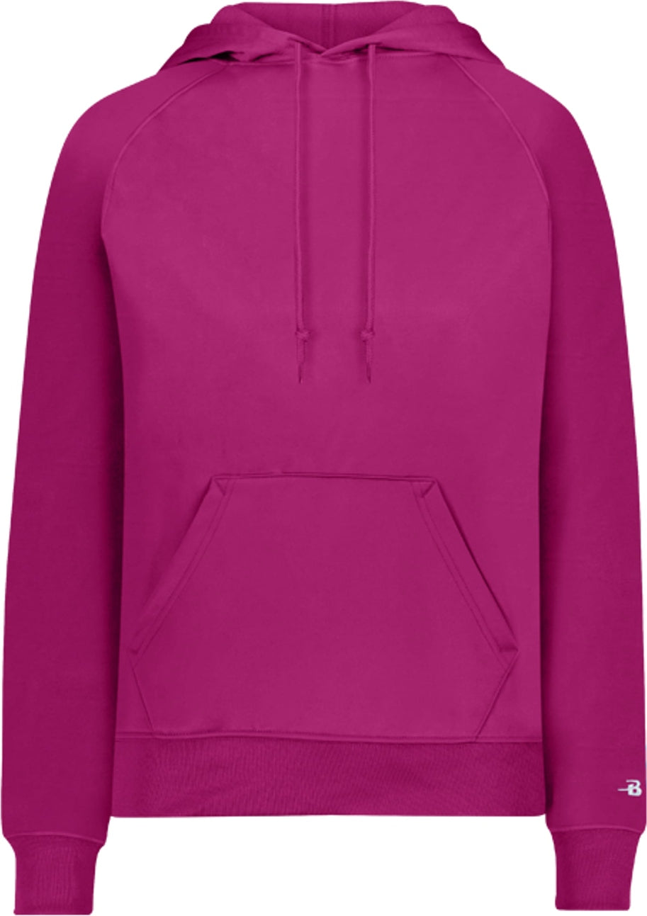 Left View of BA HOT PINK LADIES PERFORMANCE FLECE HOODI