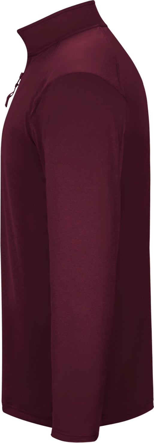 Left View of BA MAROON 1/4 ZIP LIGHTWEIGHT PULLOVER
