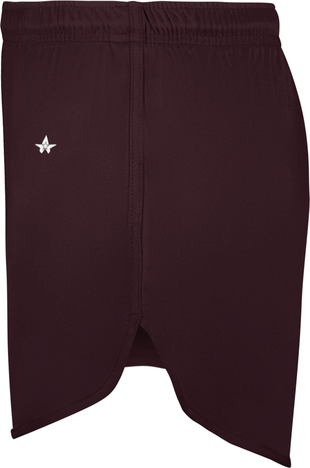 Left View of BA MAROON LADIES B-CORE TRACK SHORT