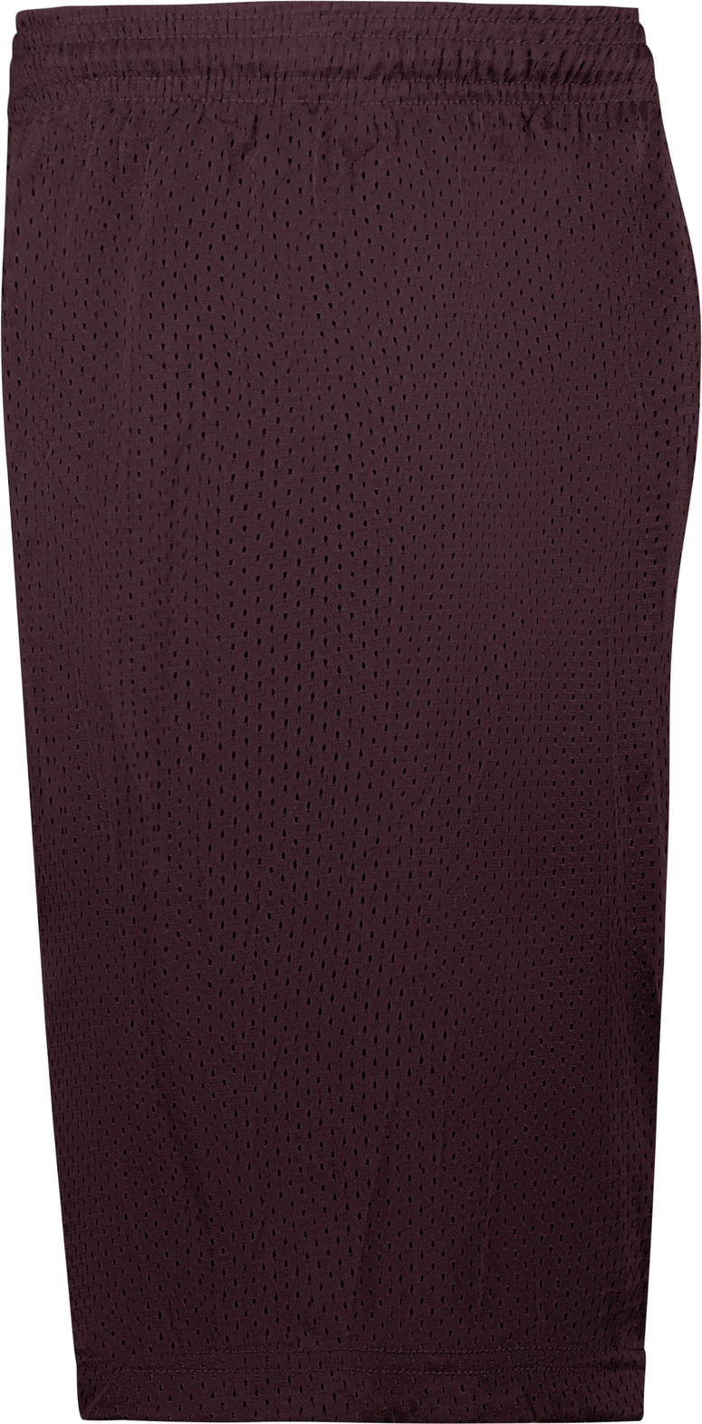Left View of BA MAROON MESH/TRICOT SHORT