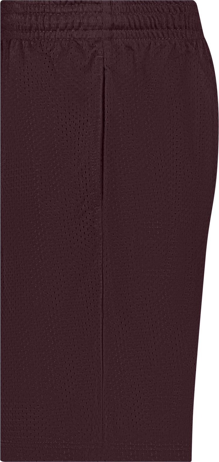 Left View of BA MAROON POCKETED MESH SHORT