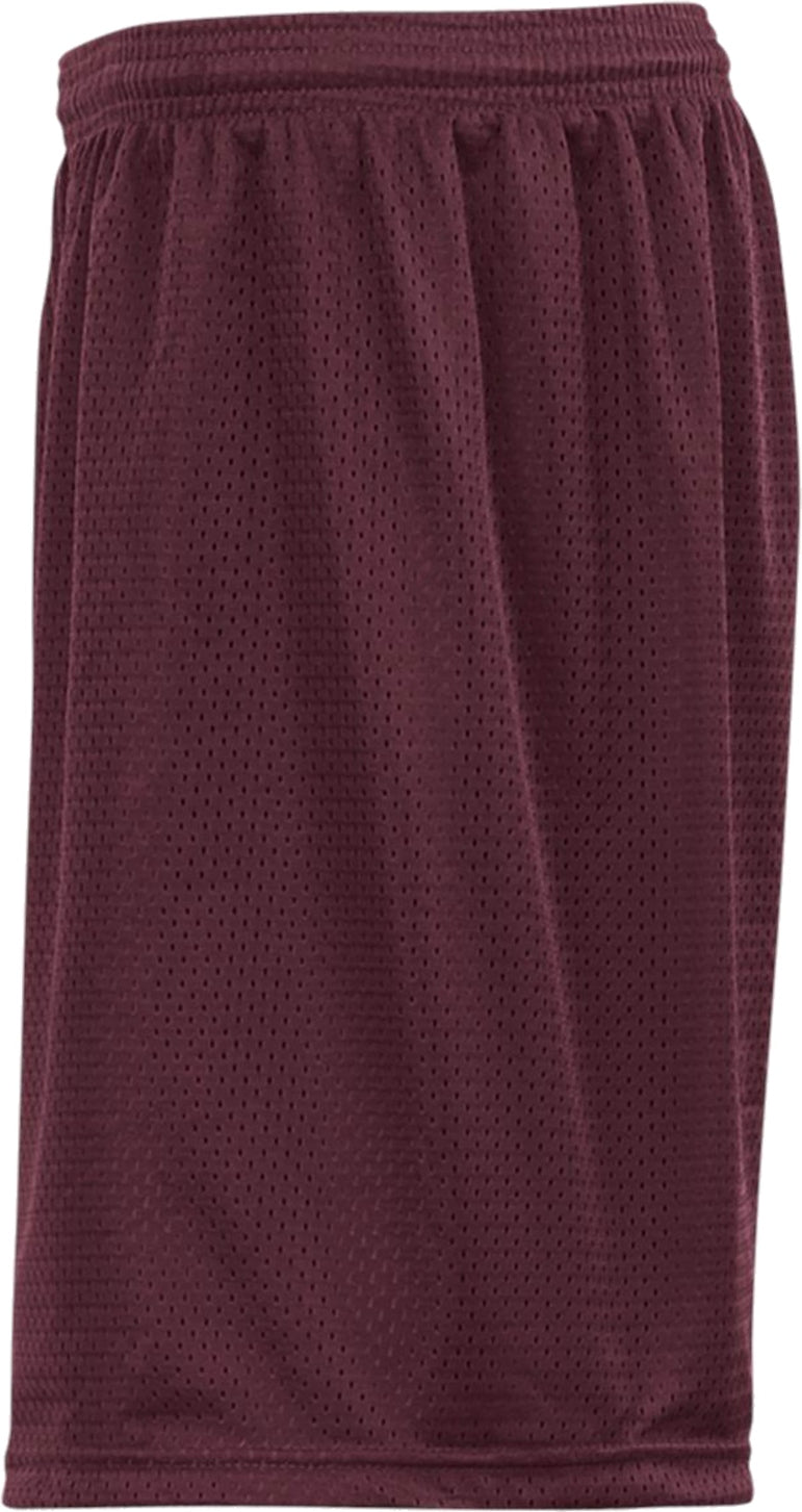 Left View of BA MAROON YOUTH MESH/TRICOT SHORT