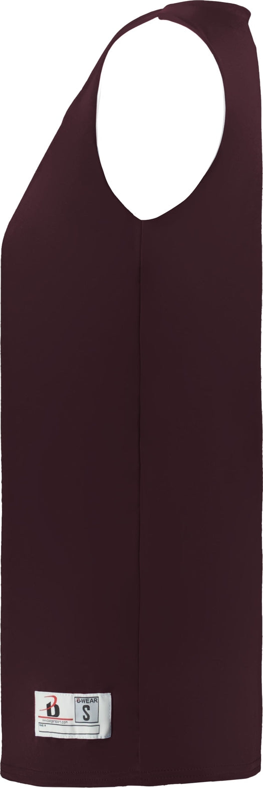 Left View of BA MAROON/WHITE LADIES B-CORE REVERSIBLE JERSE