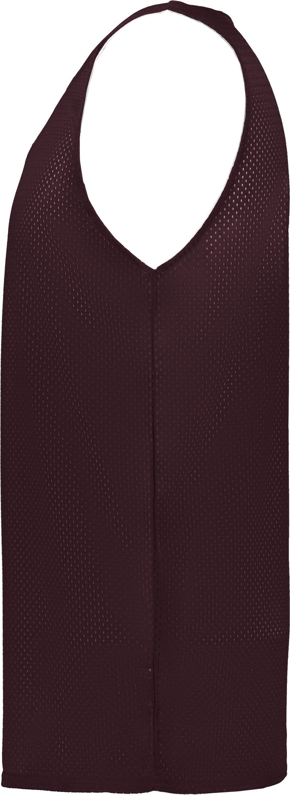 Left View of BA MAROON/WHITE MESH REVERSIBLE JERSEY