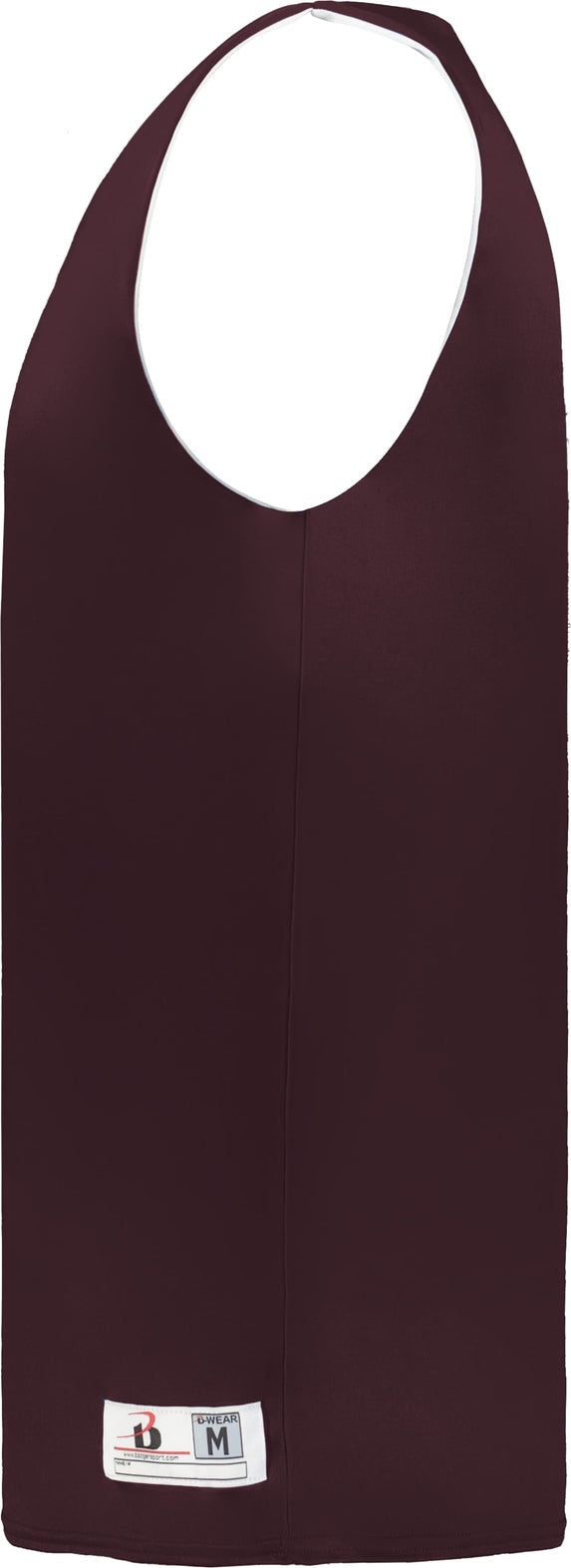 Left View of BA MAROON/WHITE YOUTH B-CORE REVERSIBLE JERSEY