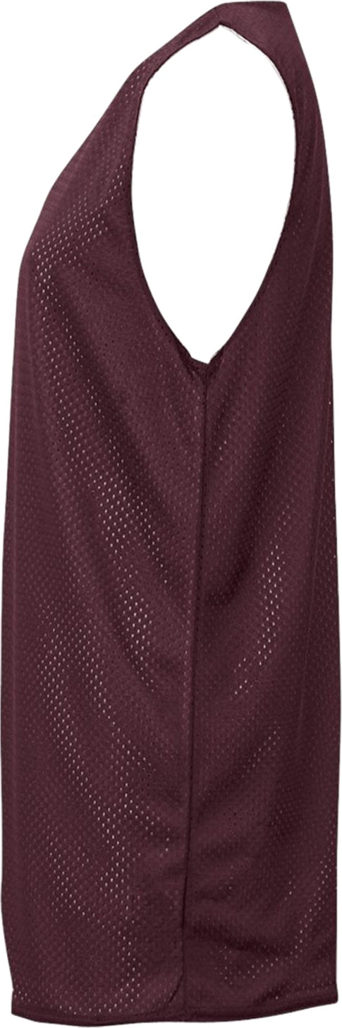 Left View of BA MAROON/WHITE YOUTH MESH REVERSIBLE JERSEY