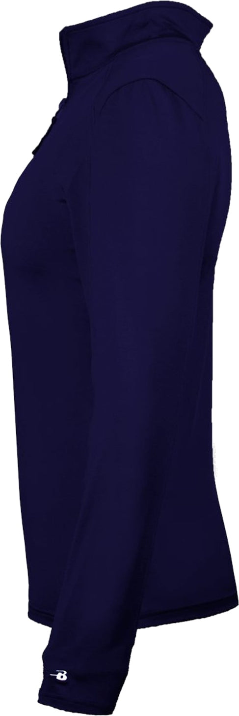 Left View of BA NAVY 1/4 ZIP LADIES' LIGHTWEIGHT PU