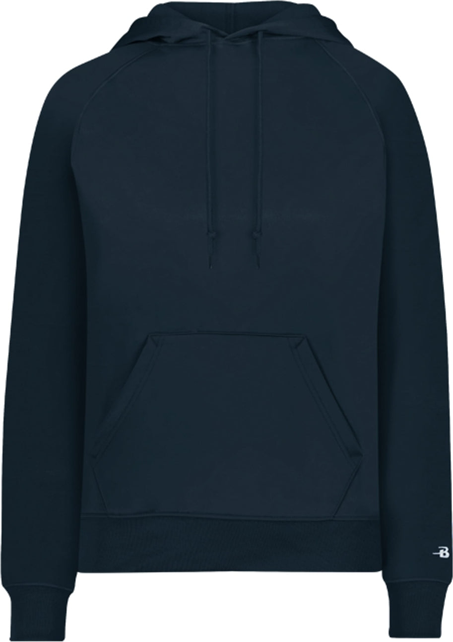 Left View of BA NAVY LADIES PERFORMANCE FLECE HOODI