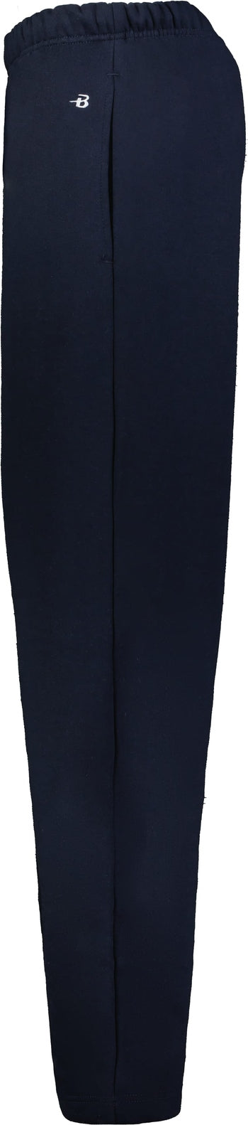 Left View of BA NAVY OPEN BOTTOM FLEECE PANT