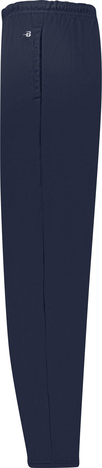 Left View of BA NAVY PERF. FLEECE OPEN BOTTOM PANT