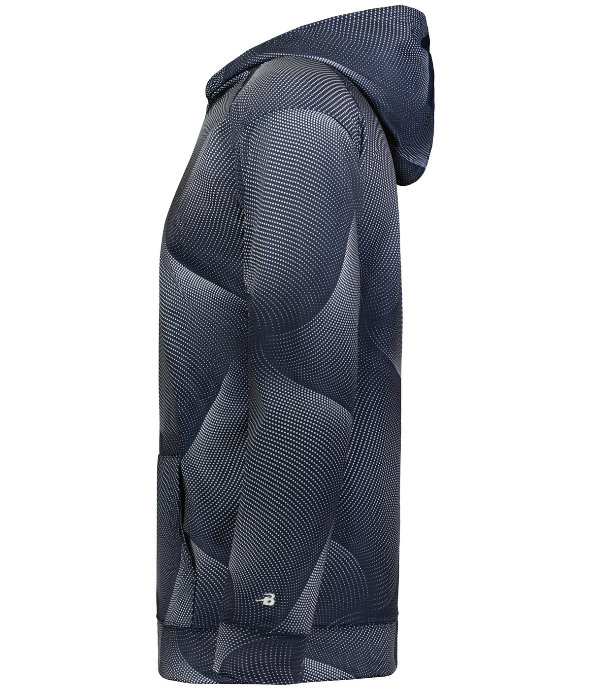 Left View of BA NAVY WARP YOUTH WARP HOODIE