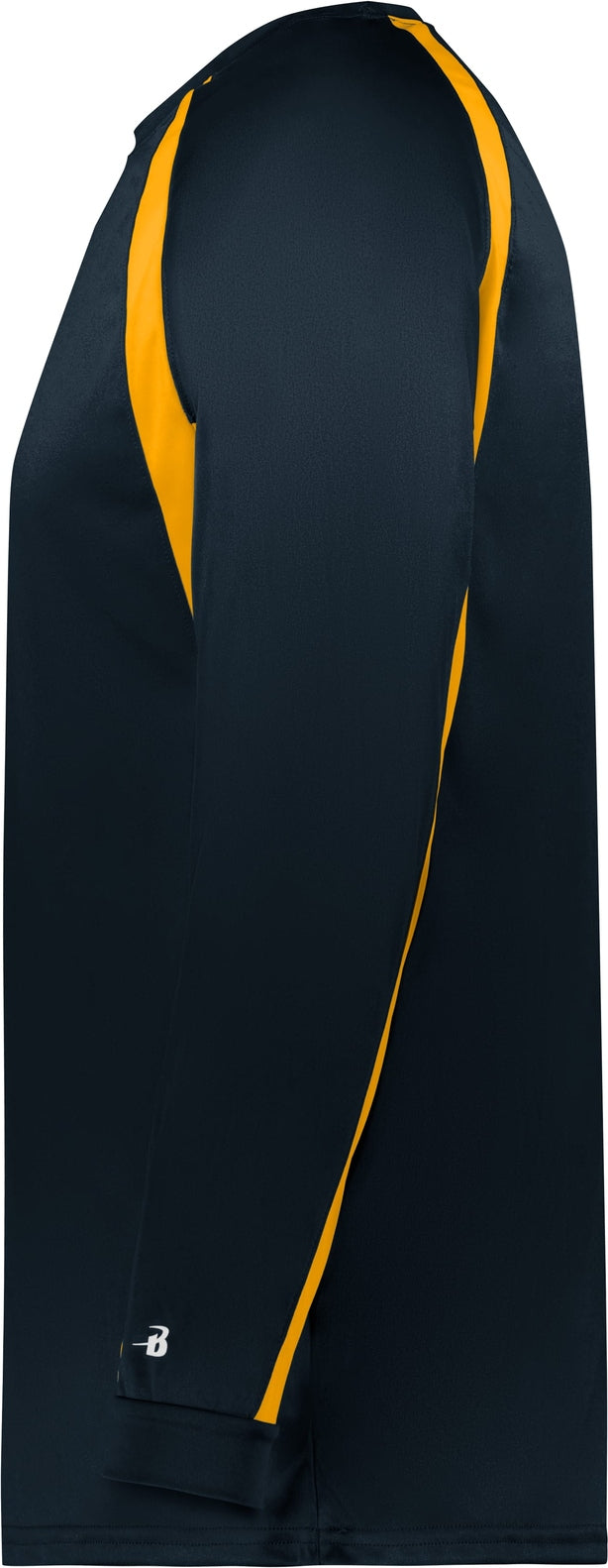 Left View of BA NAVY/GOLD HOOK L/S TEE