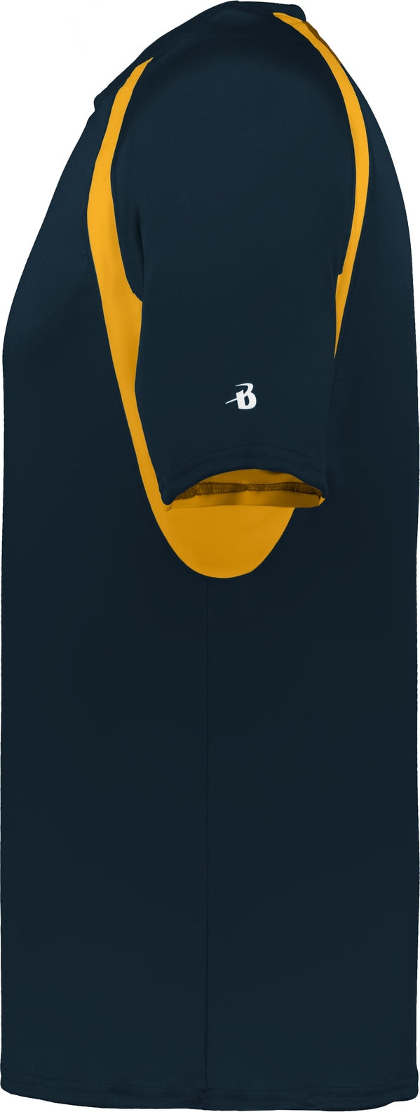 Left View of BA NAVY/GOLD YOUTH HOOK TEE