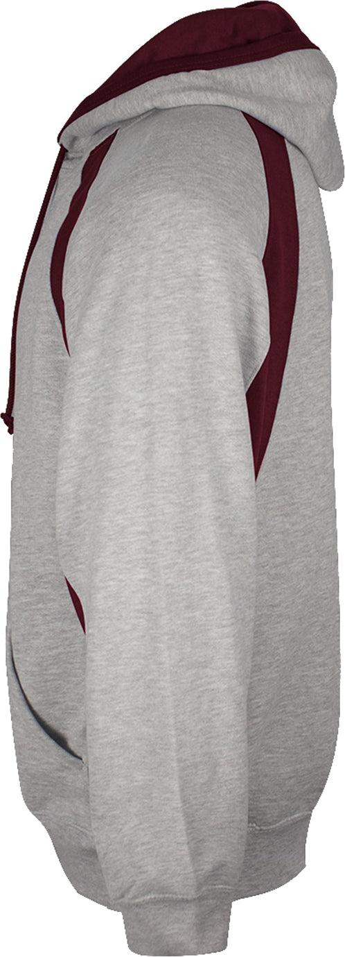 Left View of BA OXFORD/MAROON HOOK HOOD