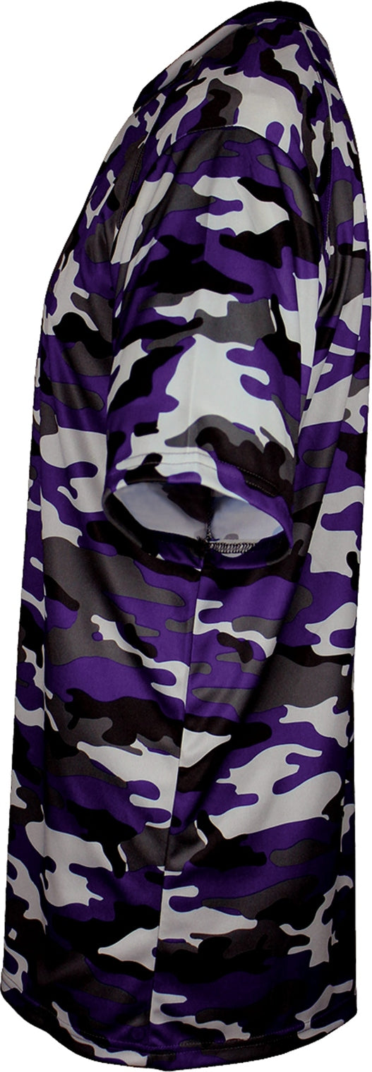 Left View of BA PURPLE CAMO YOUTH CAMO TEE