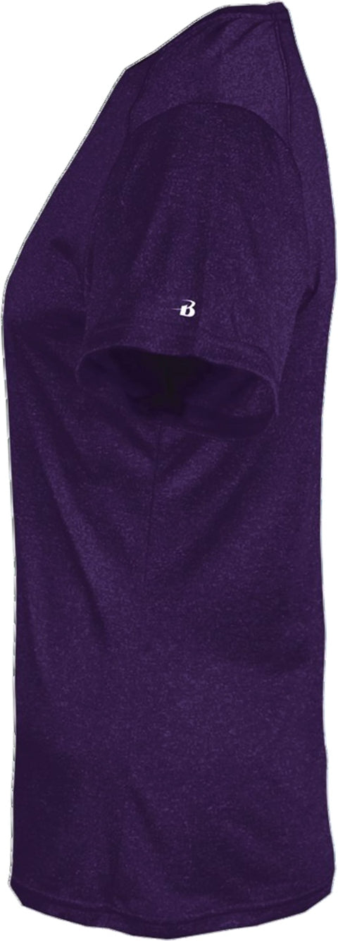 Left View of BA PURPLE HEATHER PRO HEATHER LADIES' V-NECK TEE