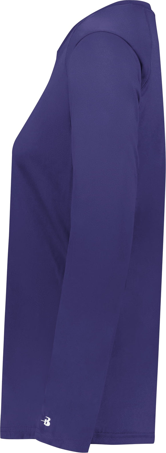 Left View of BA PURPLE LADIES B-CORE L/S TEE